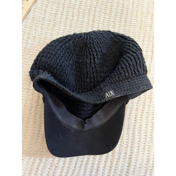 ARMANI EXCHANGE Women's Black Knit Cap Hat - Picture 5 of 5